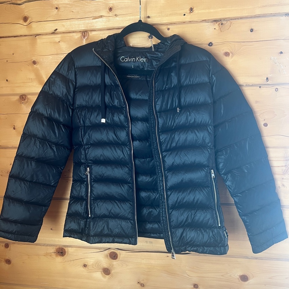 Calvin Klein Black packable down puffer coat